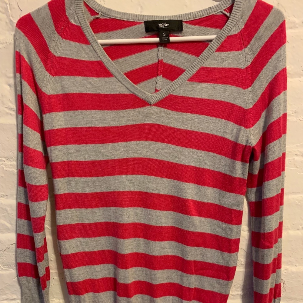 Pink & Gray Stripped Sweater